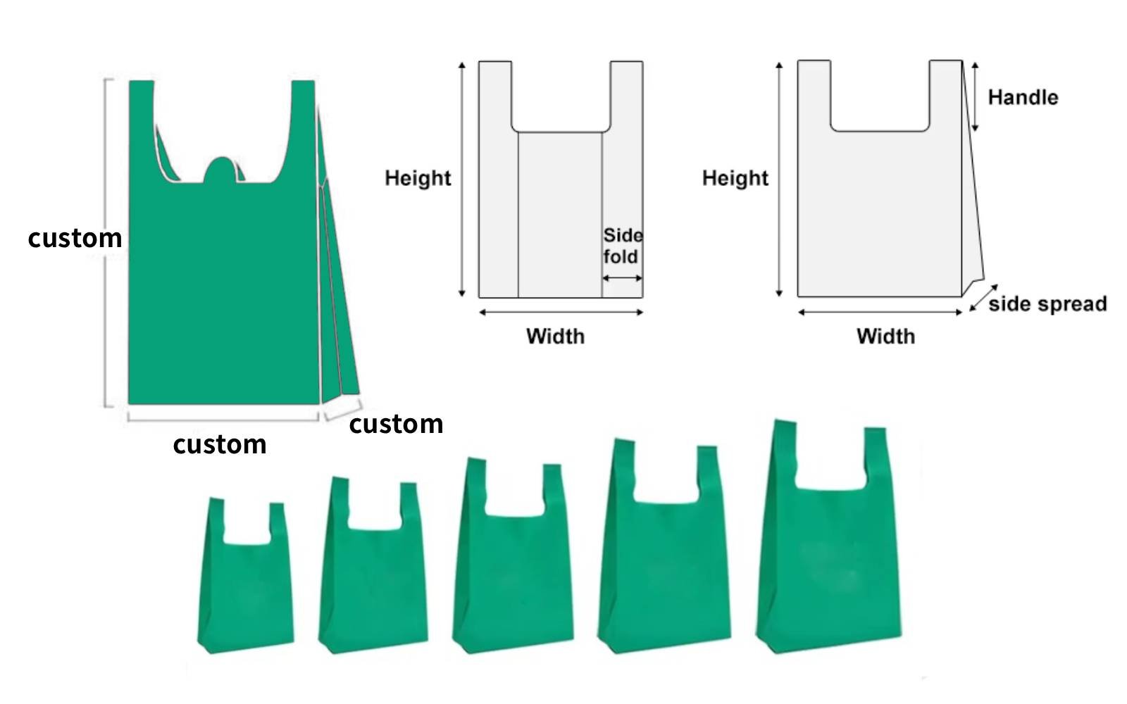Custom Biodegradable Bags size