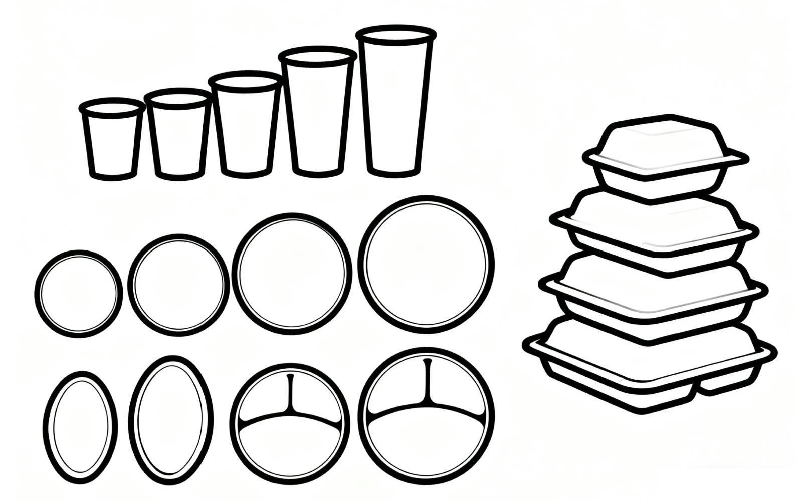 Custom Disposable Plates and Tableware size