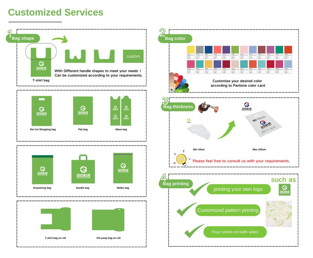 Biodegradable bag factory customization service