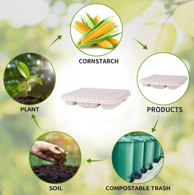 Degradation process of corn starch tableware