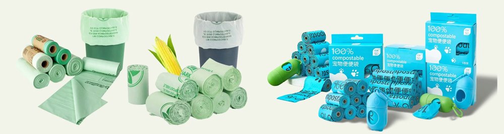 Compostable plastic bags manufacturer Product images