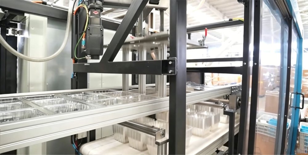 Factory layout of a disposable plastic container manufacturer.