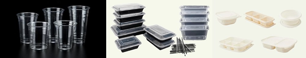 Food containers of different materials